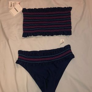 mossmann two piece strapless swimsuit never worn